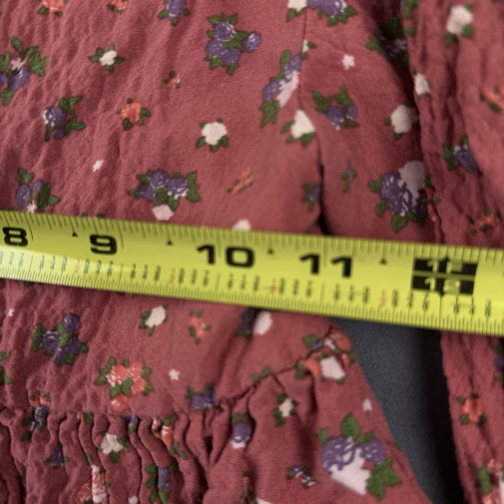 ZARA Girls Red Floral A-Line Knee Length Dress 2-3 Years Long Sleeve Ruffle - Picture 6 of 13